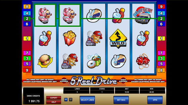 Игровой интерфейс 5 Reel Drive 3