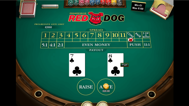 Игровой интерфейс Red Dog Progressive 4