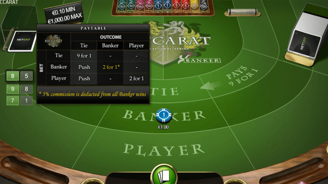 Бонусная игра Baccarat Pro Series Table Game 4