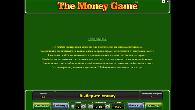 Игровой интерфейс The Money Game 2