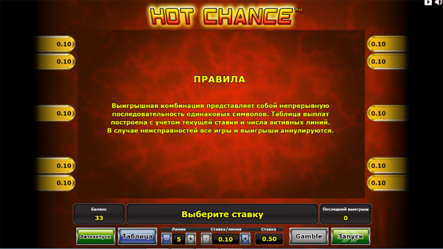 Бонусная игра Hot Chance 9