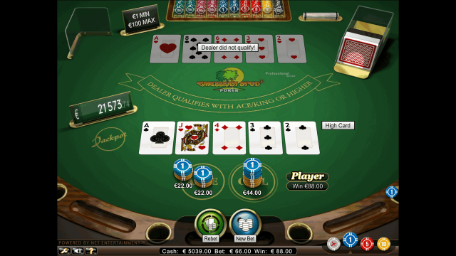 Игровой интерфейс Caribbean Stud Poker Professional Series 10